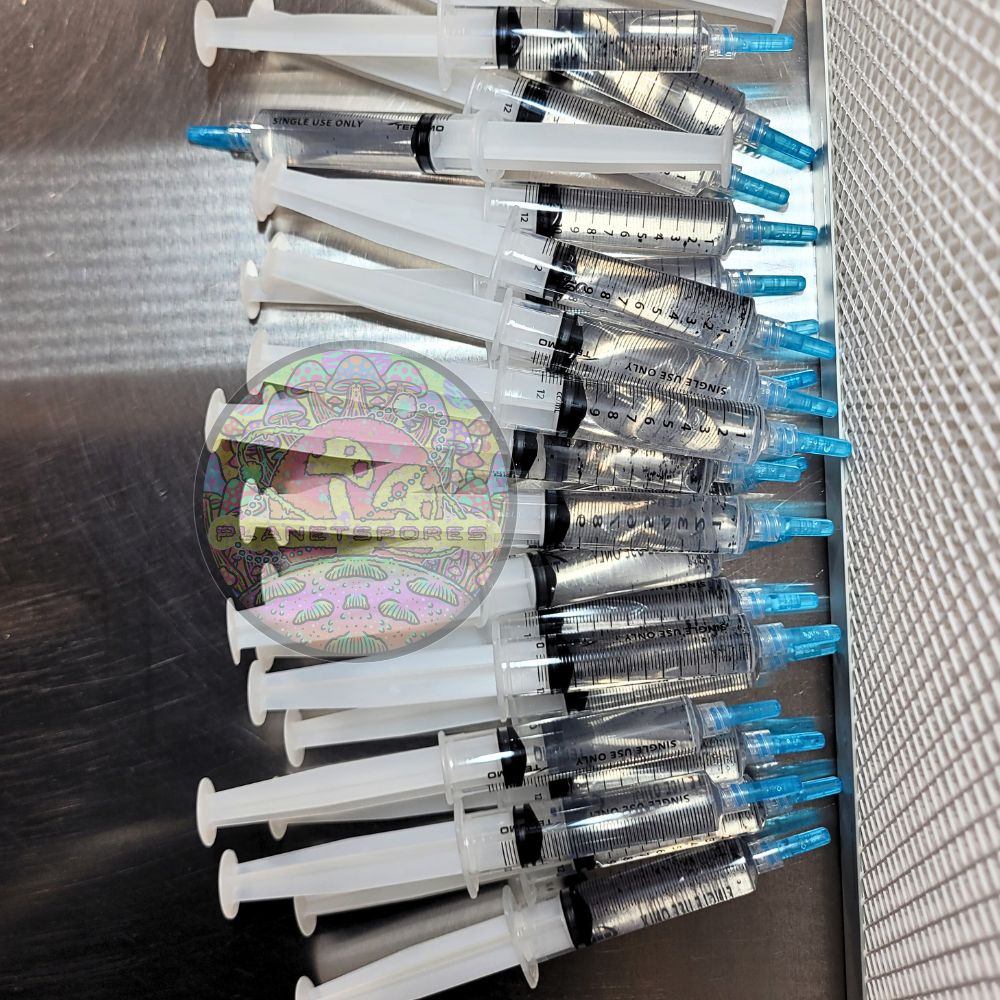 Planet Spores bulk spore syringe creation